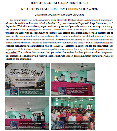 Observation of Teachers' Day, 2026